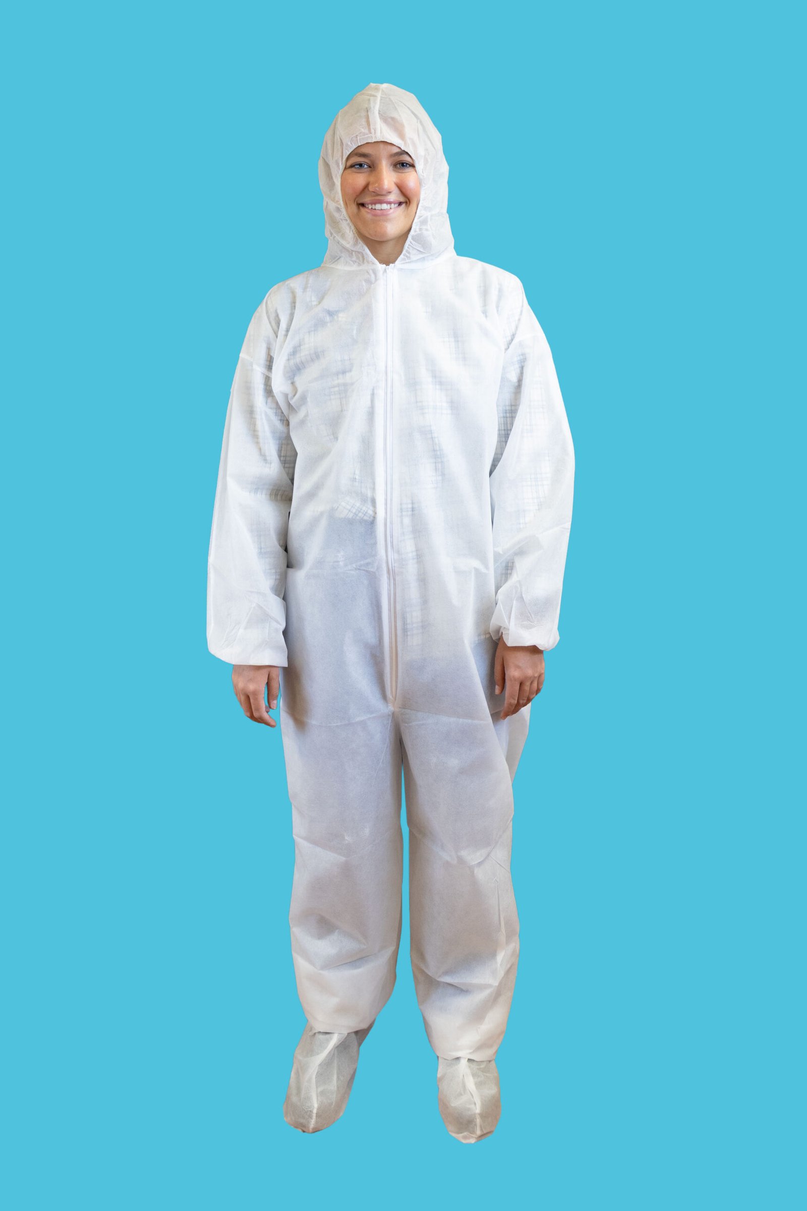Nova-Plus Heavy Polypropylene Coverall-White Attached Hood & Boots