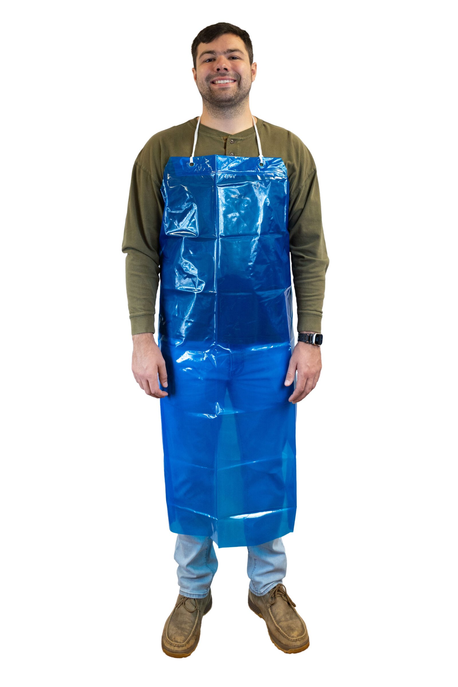 NVA Vinyl Alternative Unhemmed Apron-Blue